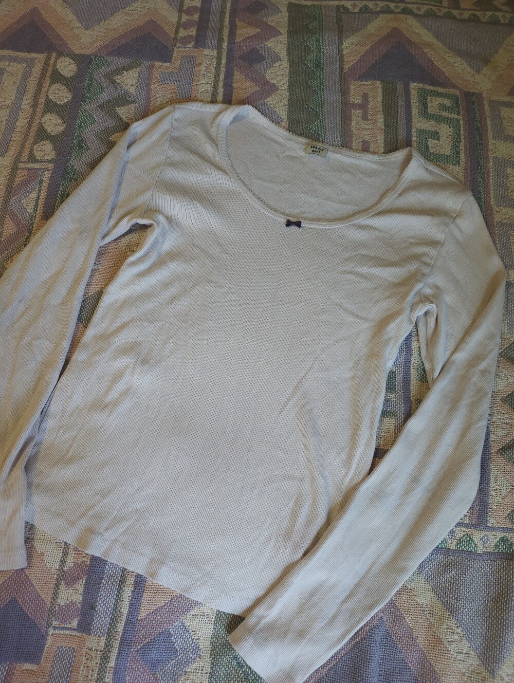 Aritzia Sunday Best Pale Pink Long Sleeve Size Large